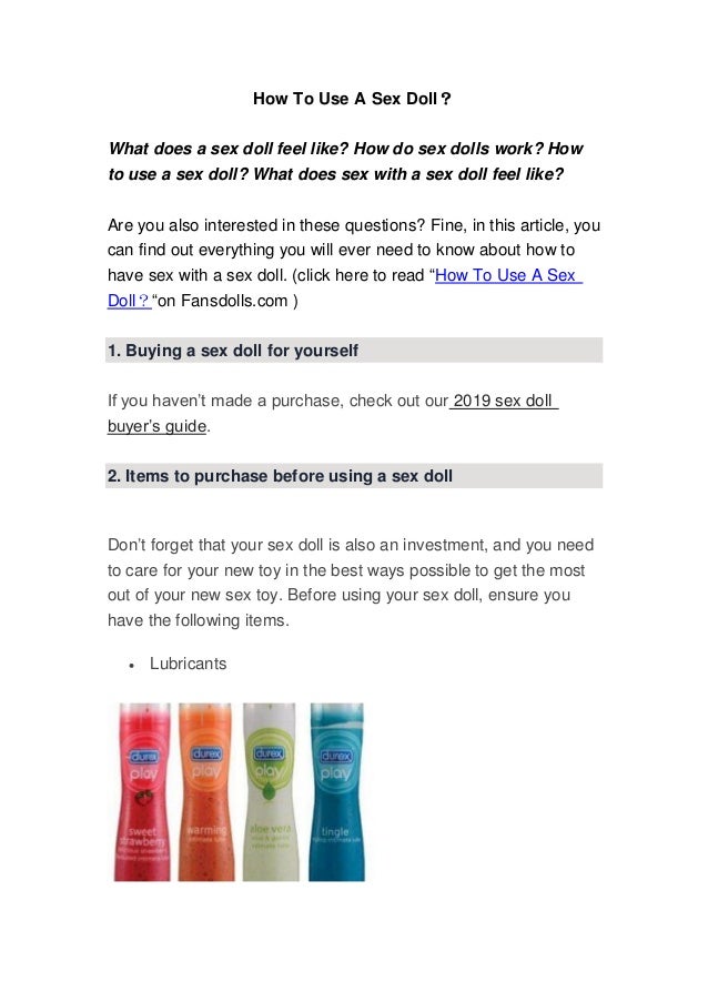 How to use a sex doll