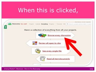 When this is clicked,
@2014 Nimfa V. Maniscan - How to Use Basecamp 102
 