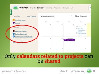 93
Only calendars related to projects can
be shared
 
