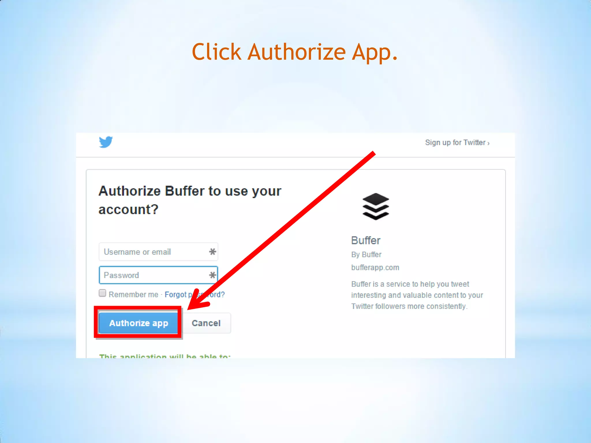 Click Authorize App.
 