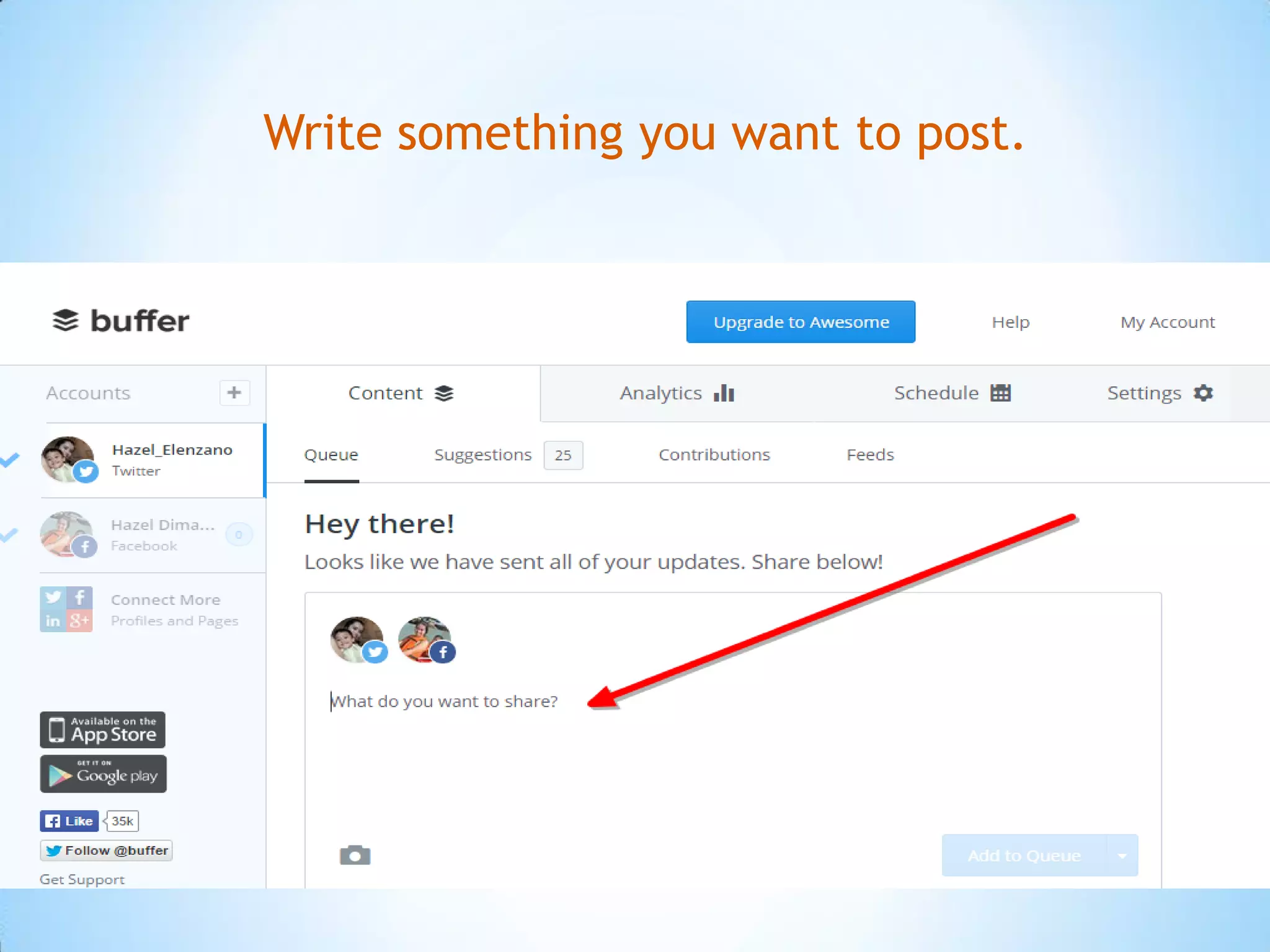 Write something you want to post.
 