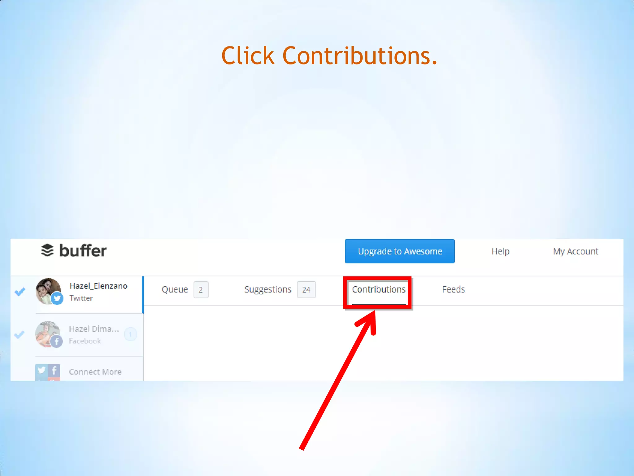 Click Contributions.
 