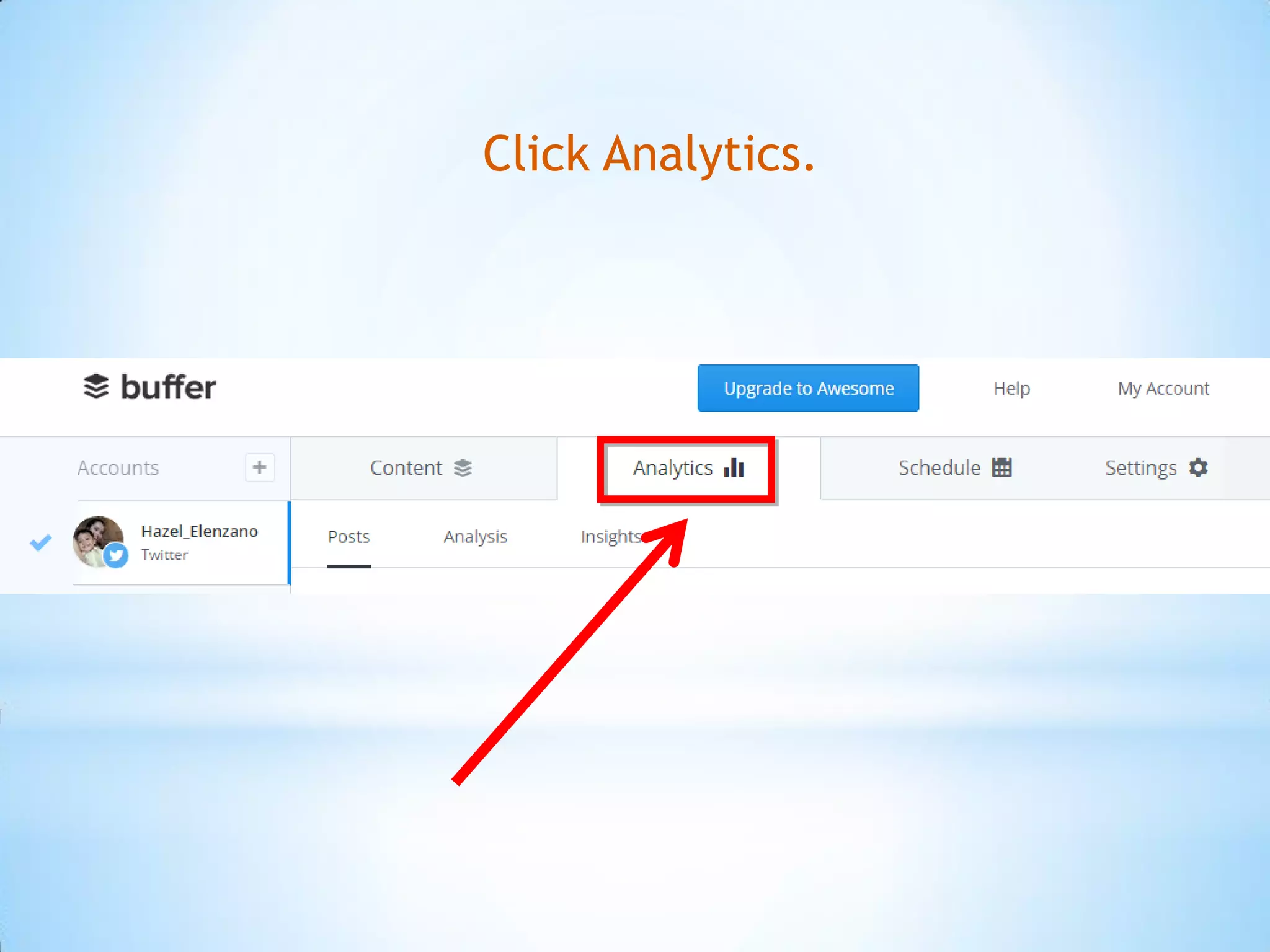 Click Analytics.
 