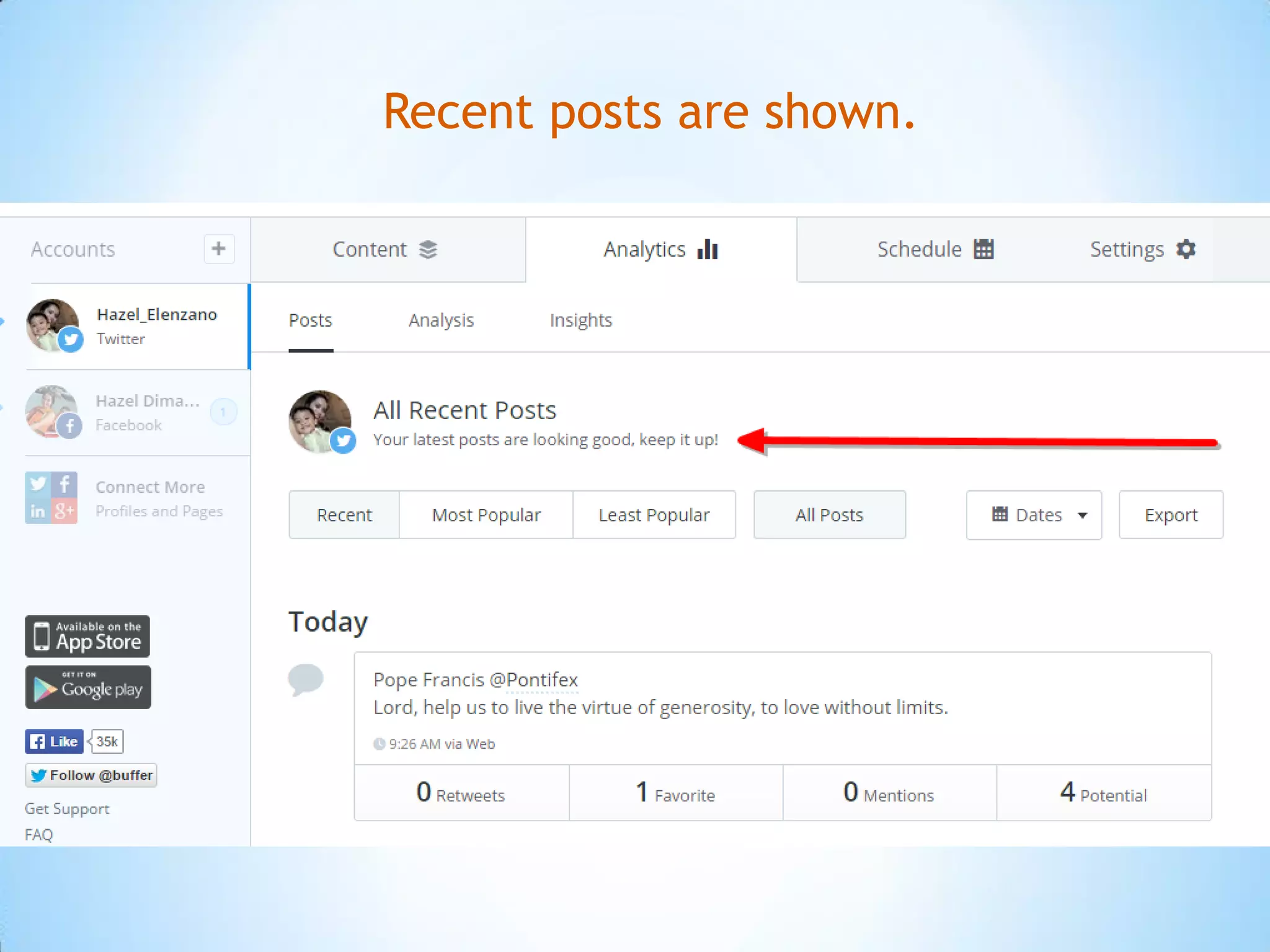 Recent posts are shown.
 