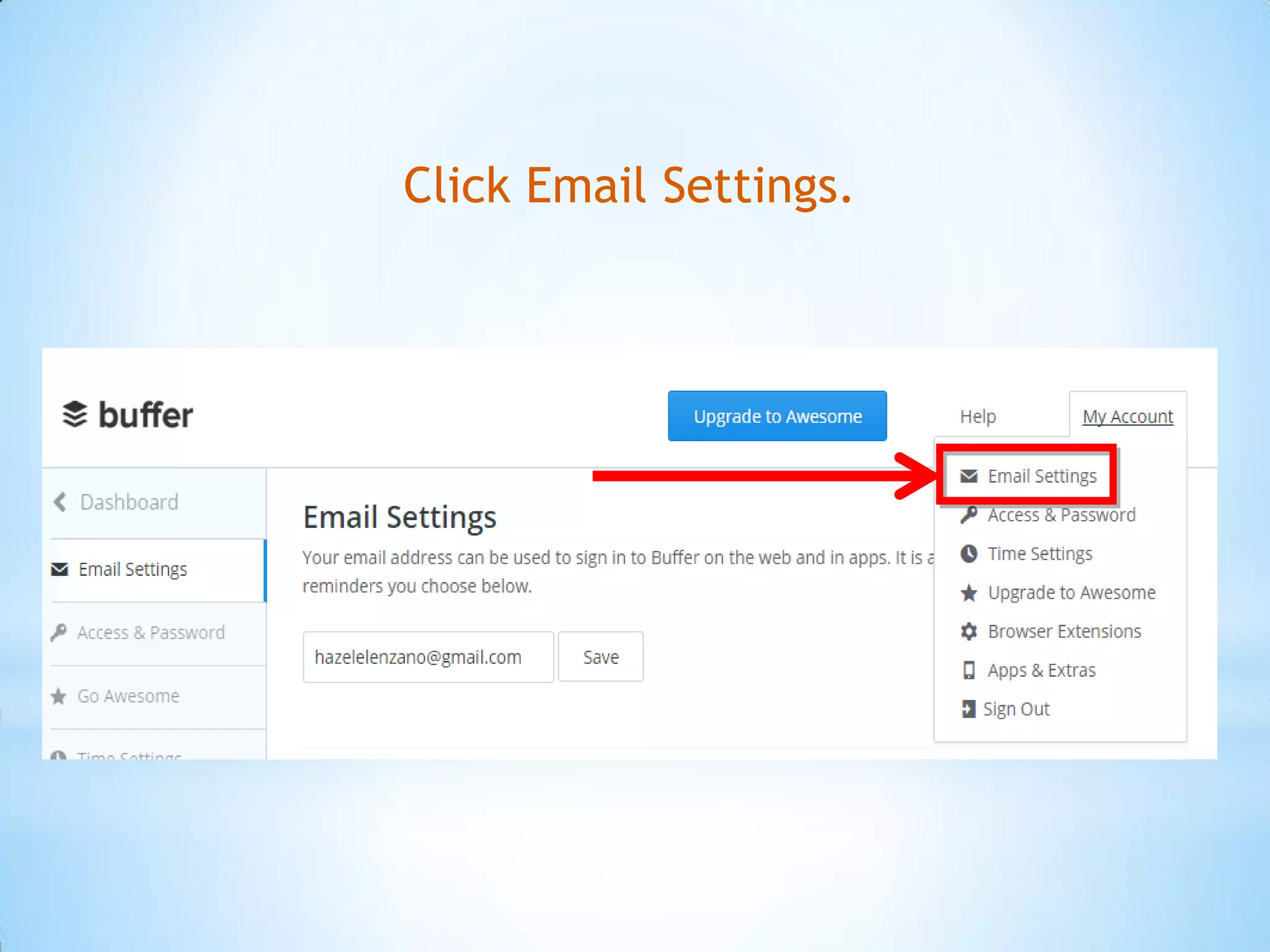 Click Email Settings.
 