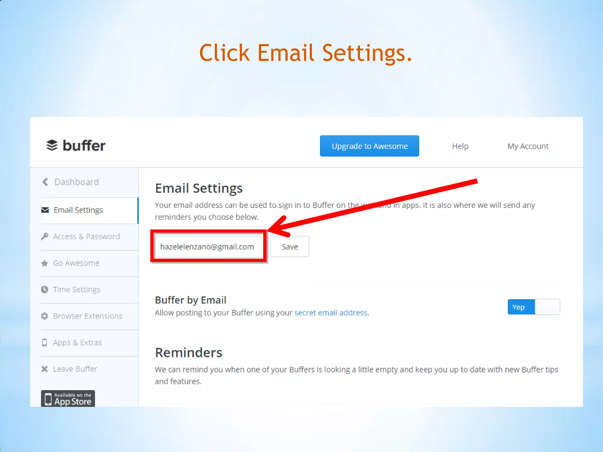Click Email Settings.
 