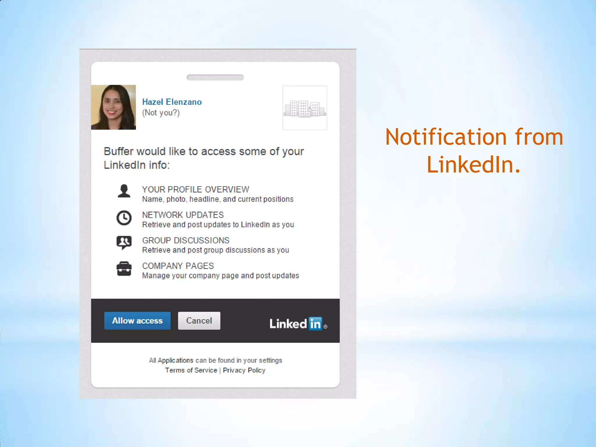 Notification from
LinkedIn.
 