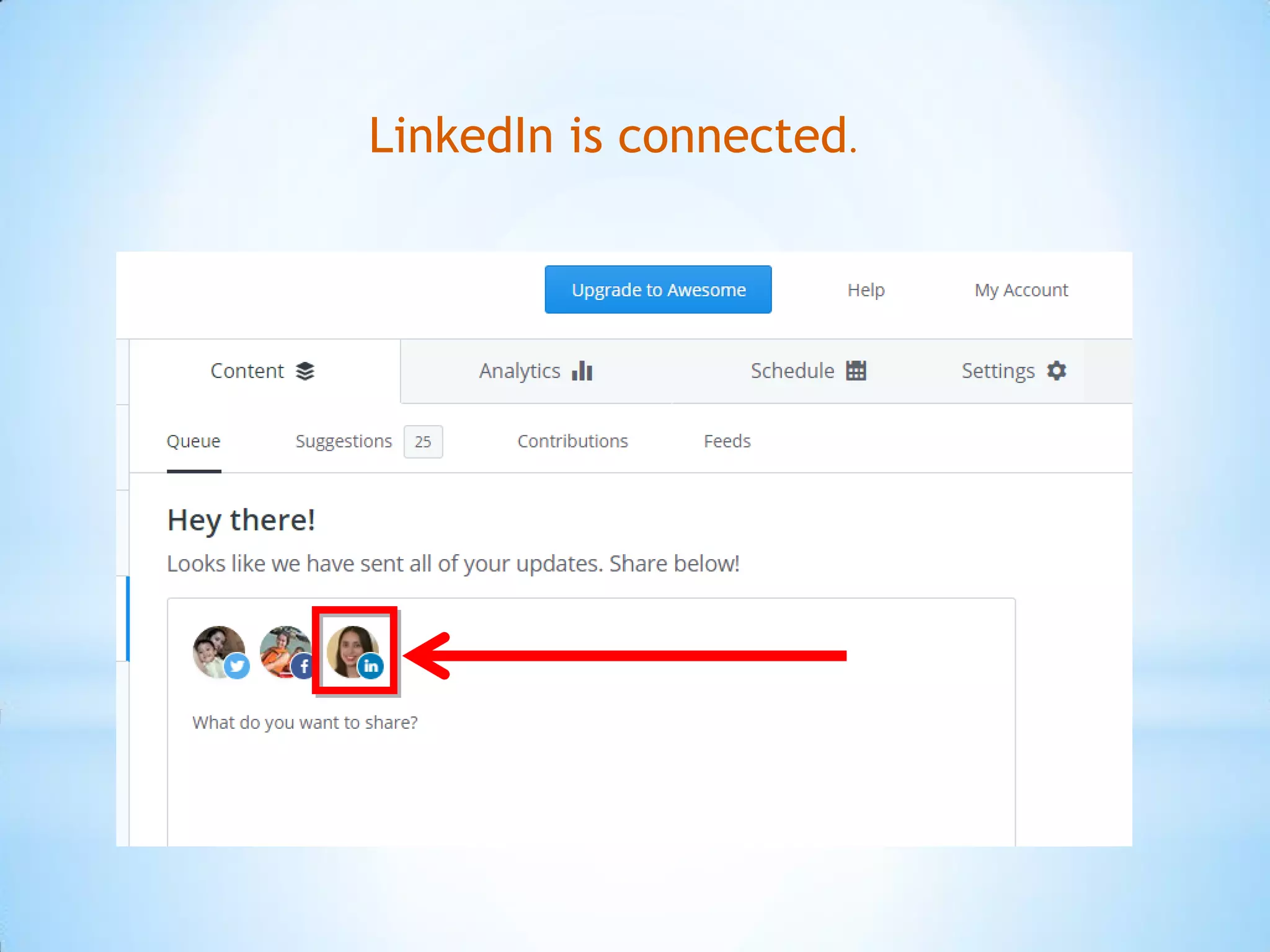 LinkedIn is connected.
 