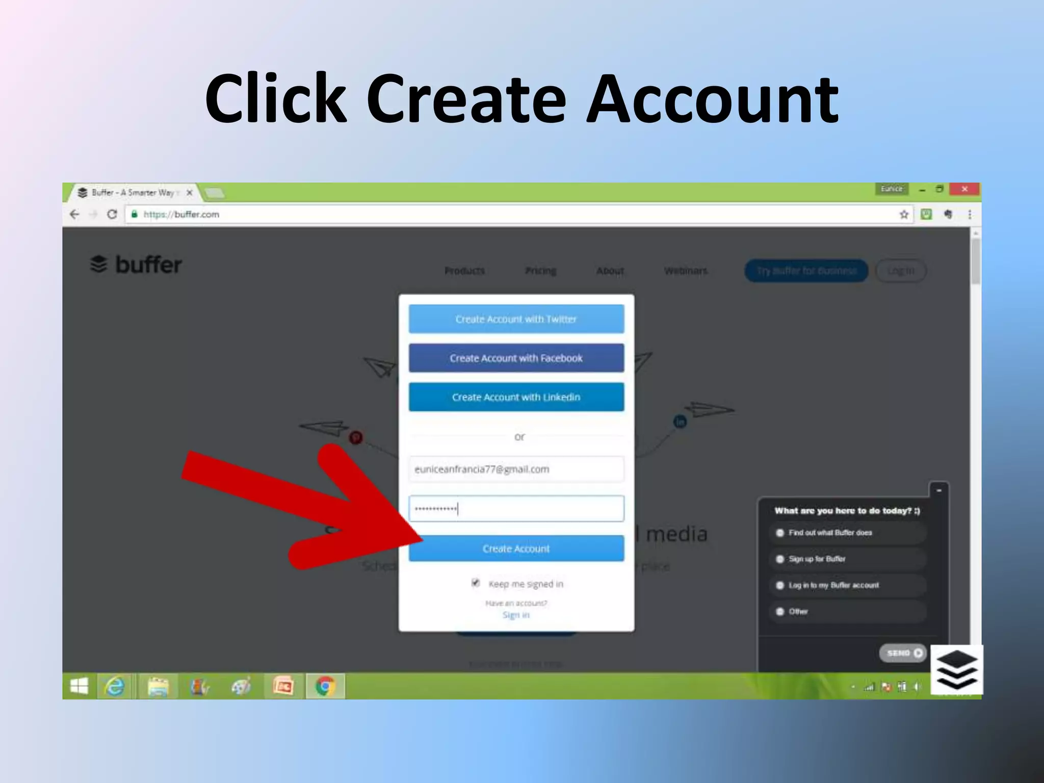 Click Create Account
 