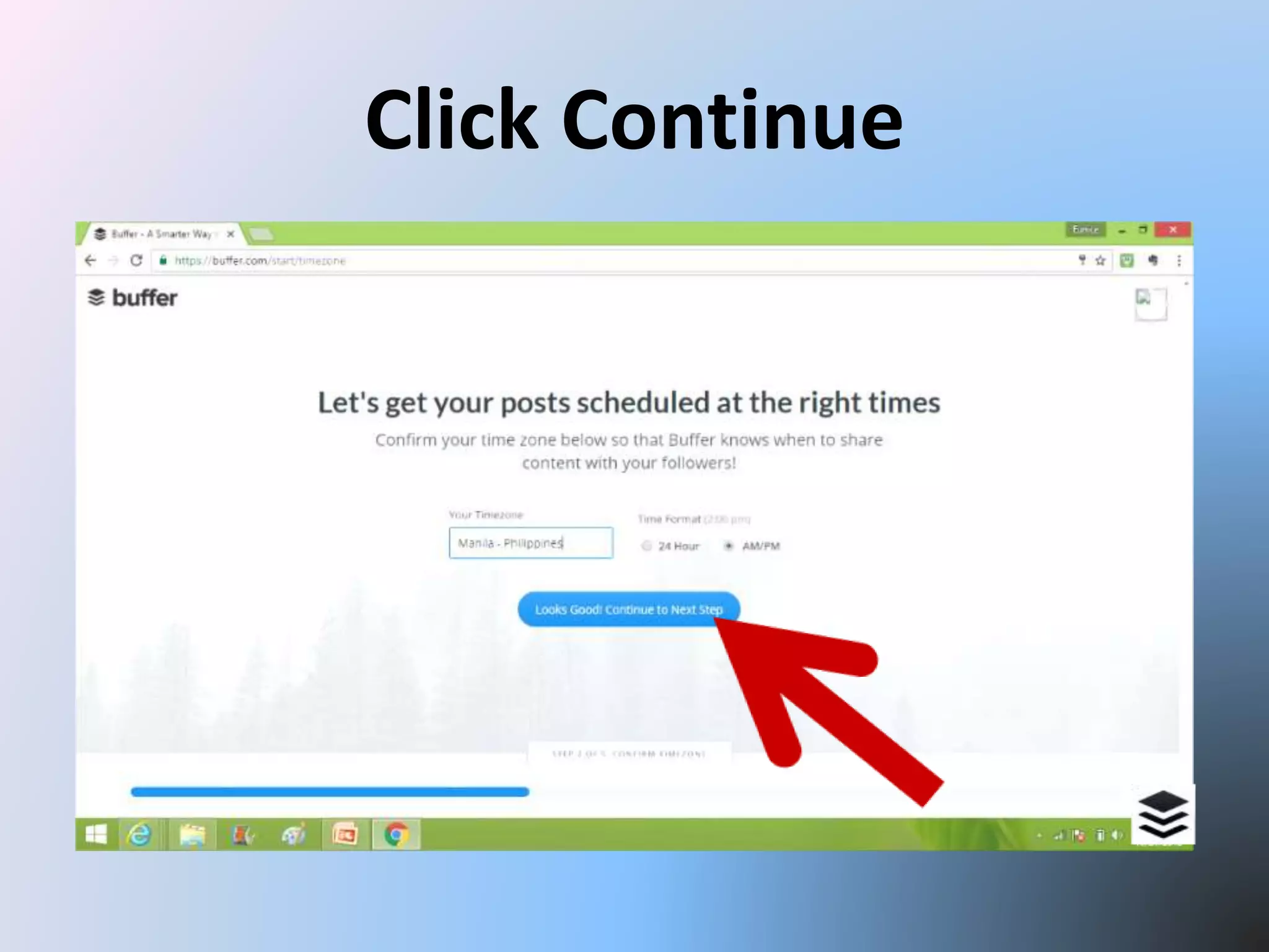 Click Continue
 