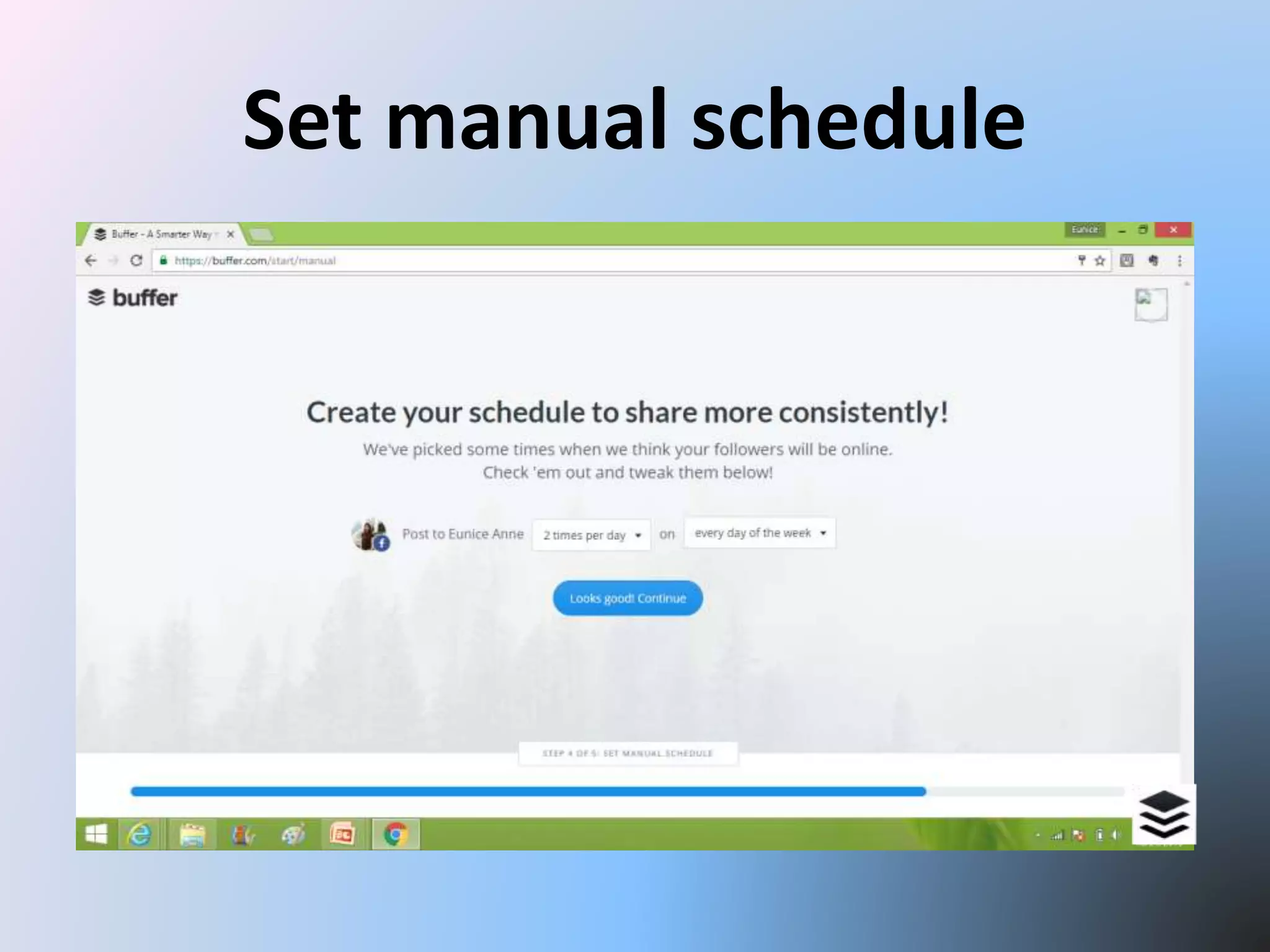 Set manual schedule
 