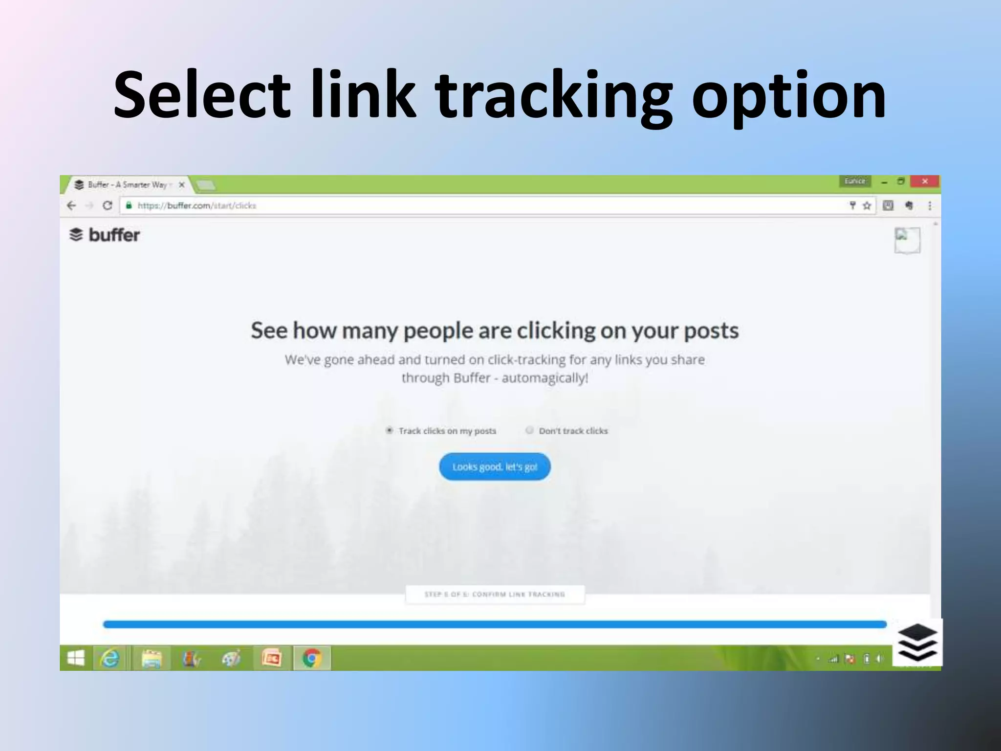 Select link tracking option
 