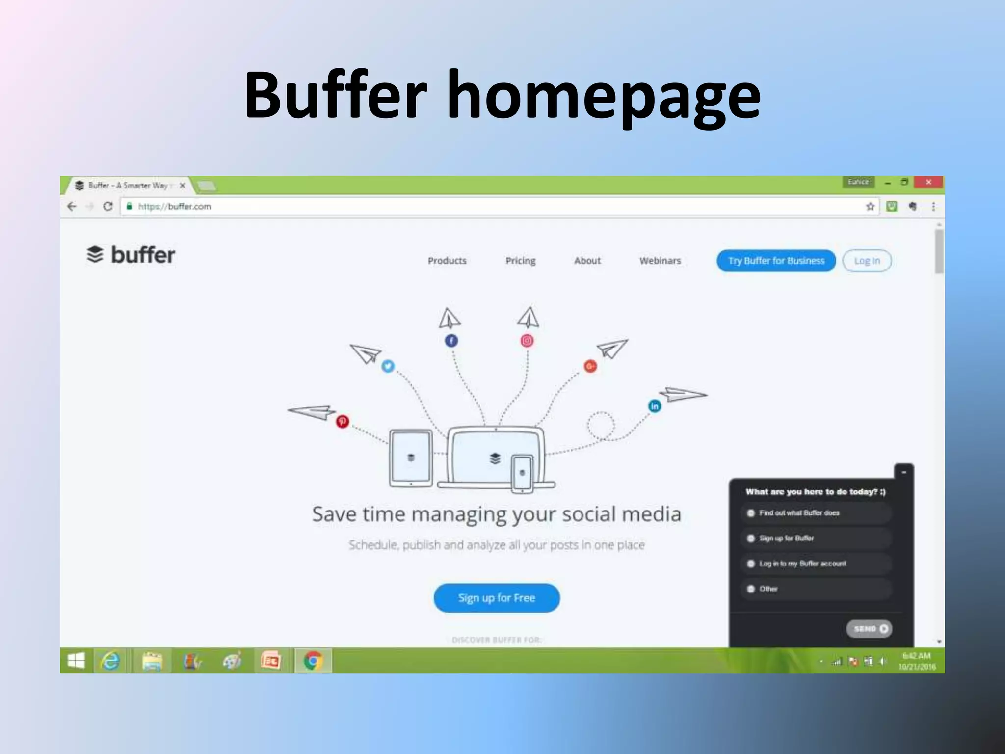 Buffer homepage
 