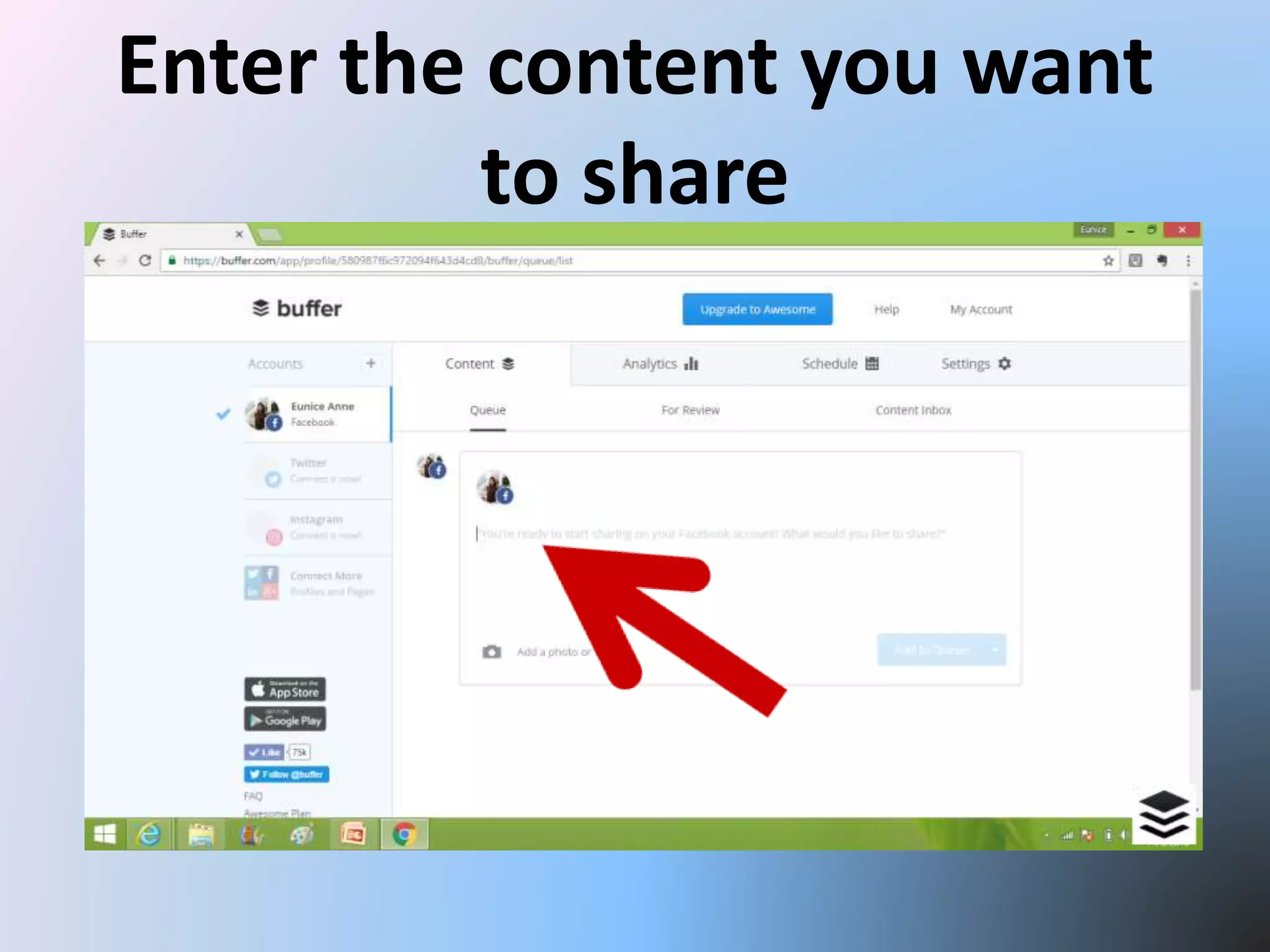 Enter the content you want
to share
 