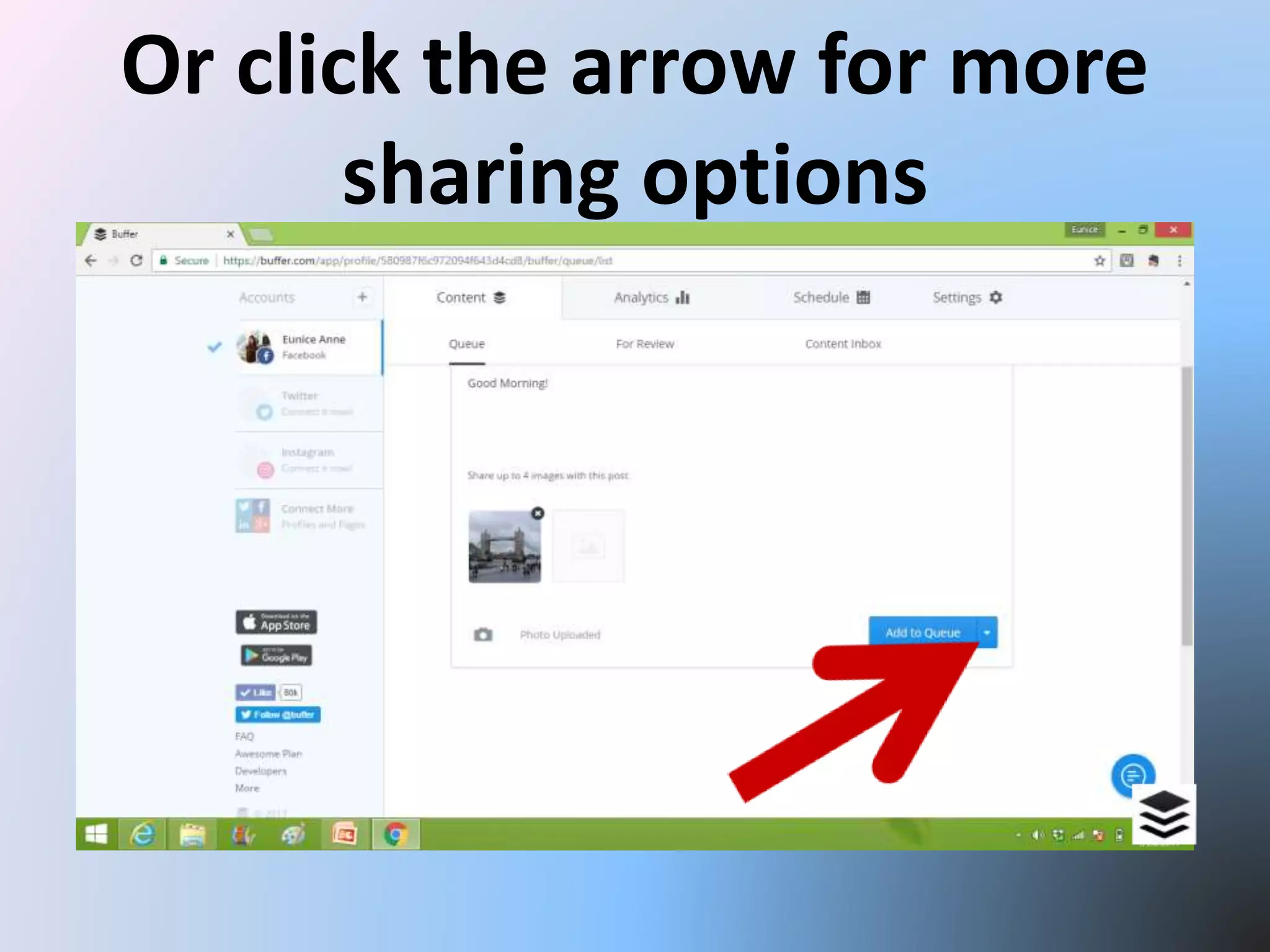 Or click the arrow for more
sharing options
 