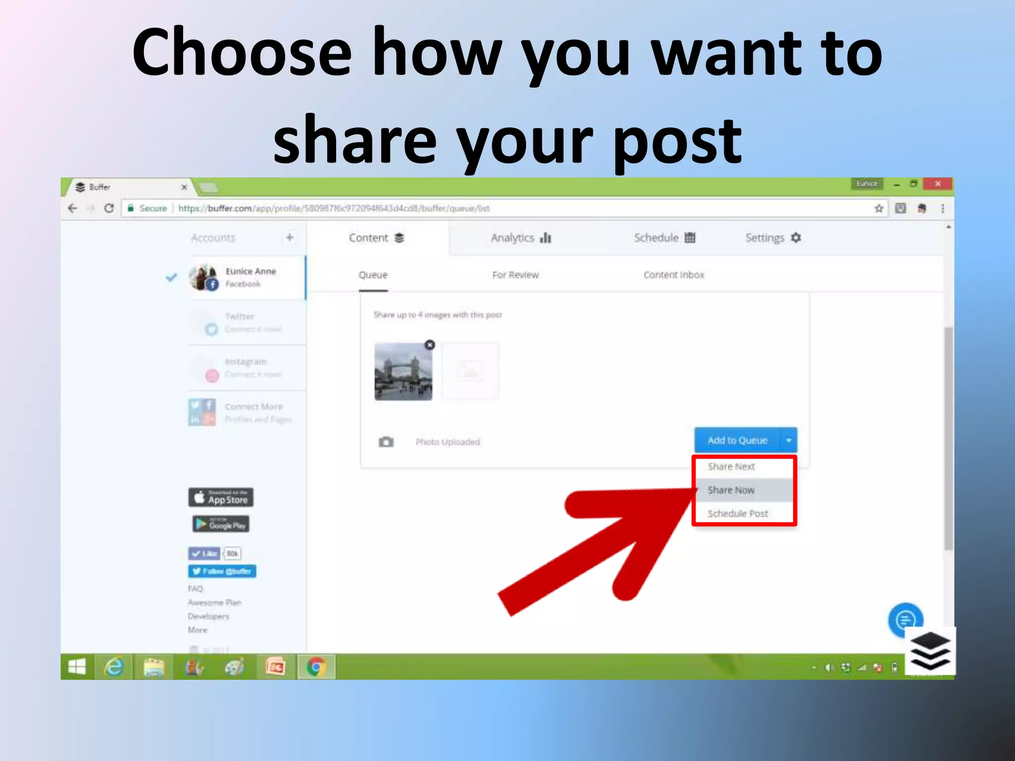 Choose how you want to
share your post
 