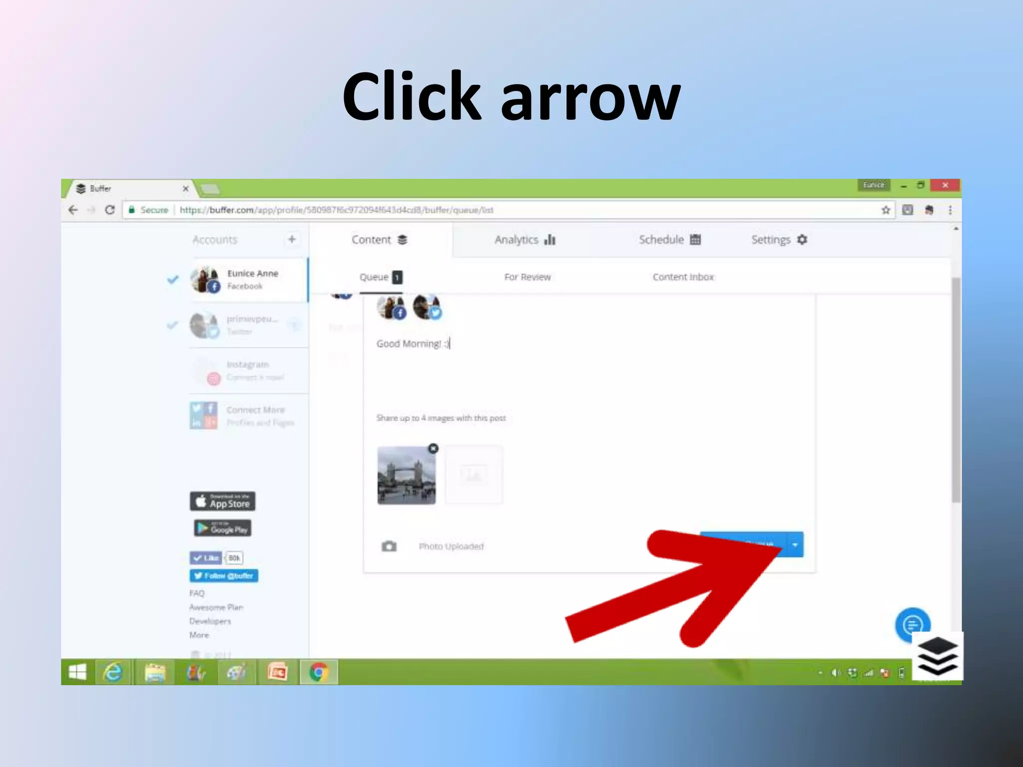 Click arrow
 