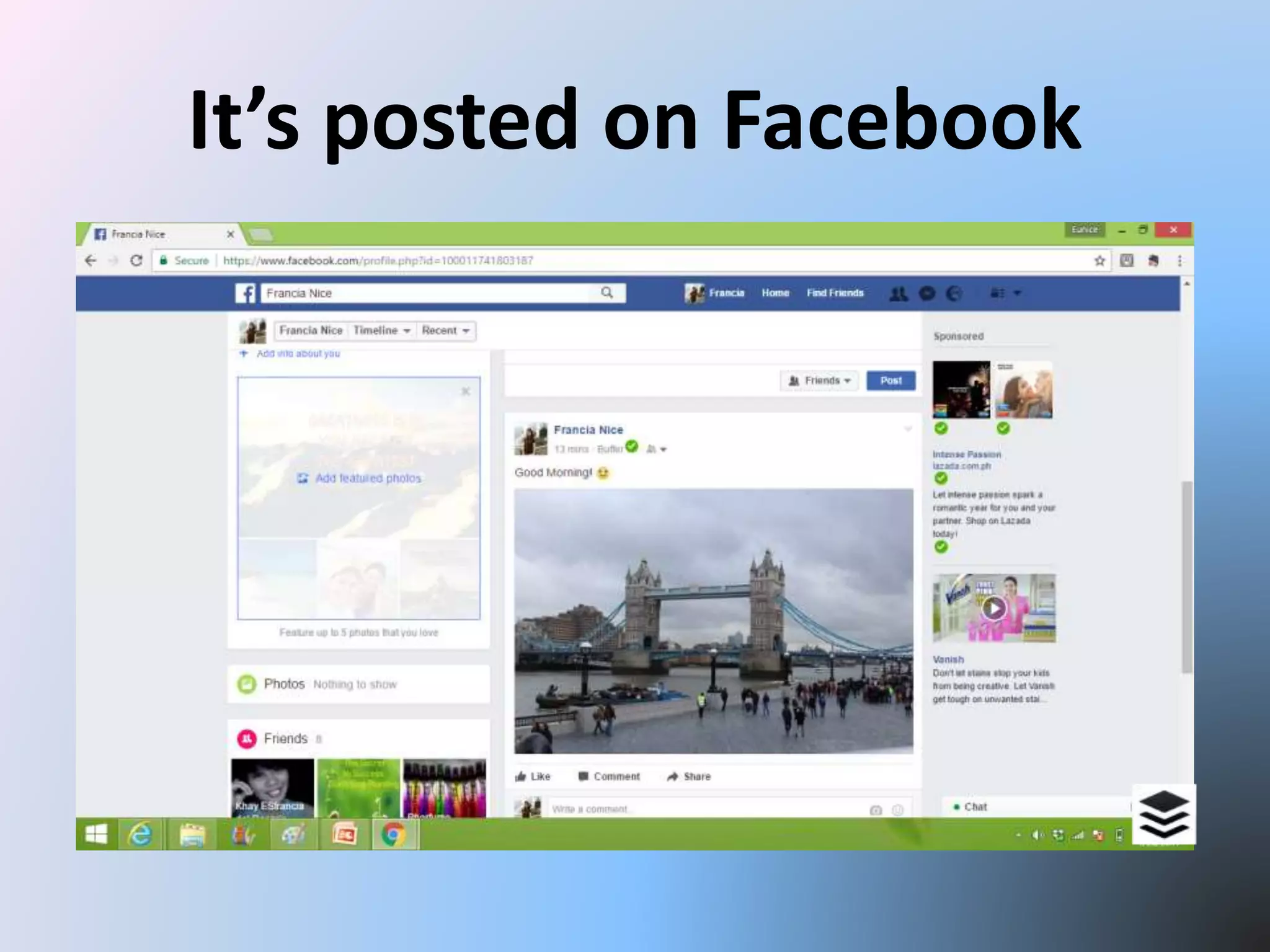 It’s posted on Facebook
 