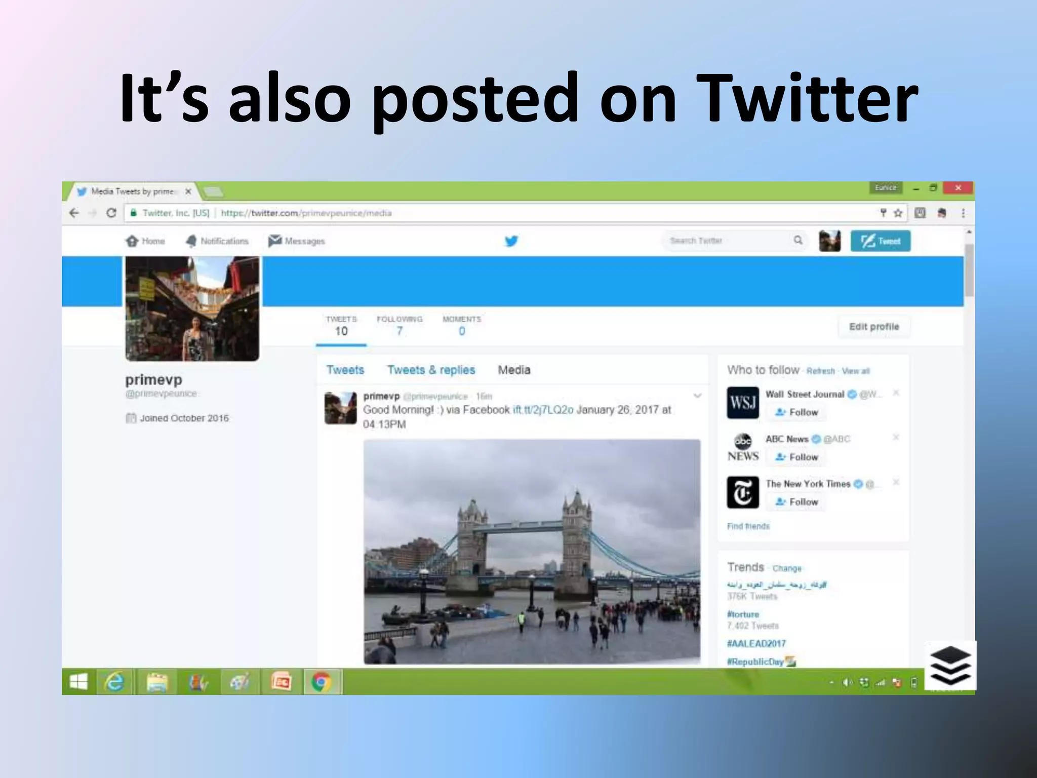 It’s also posted on Twitter
 