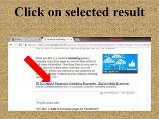 Click on selected
result
 