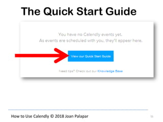51How to Use Calendly © 2018 Joan Palapar
The Quick Start Guide
 