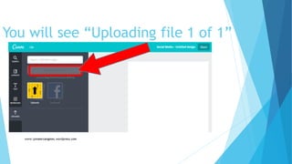 You will see “Uploading file 1 of 1”
 