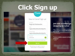 Click Sign up
 