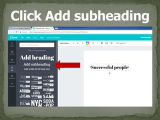 Click Add subheading
 