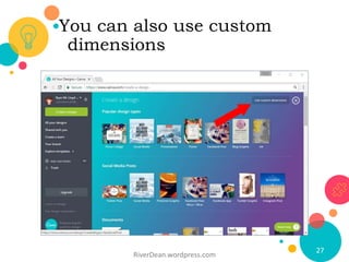 You can also use custom
dimensions
RiverDean.wordpress.com
27
 