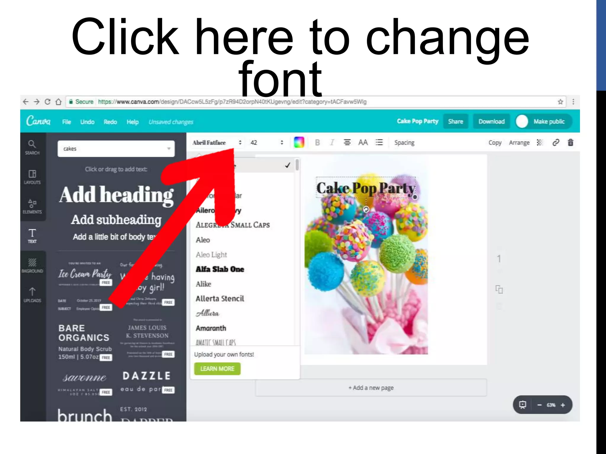 Click here to change
font
 