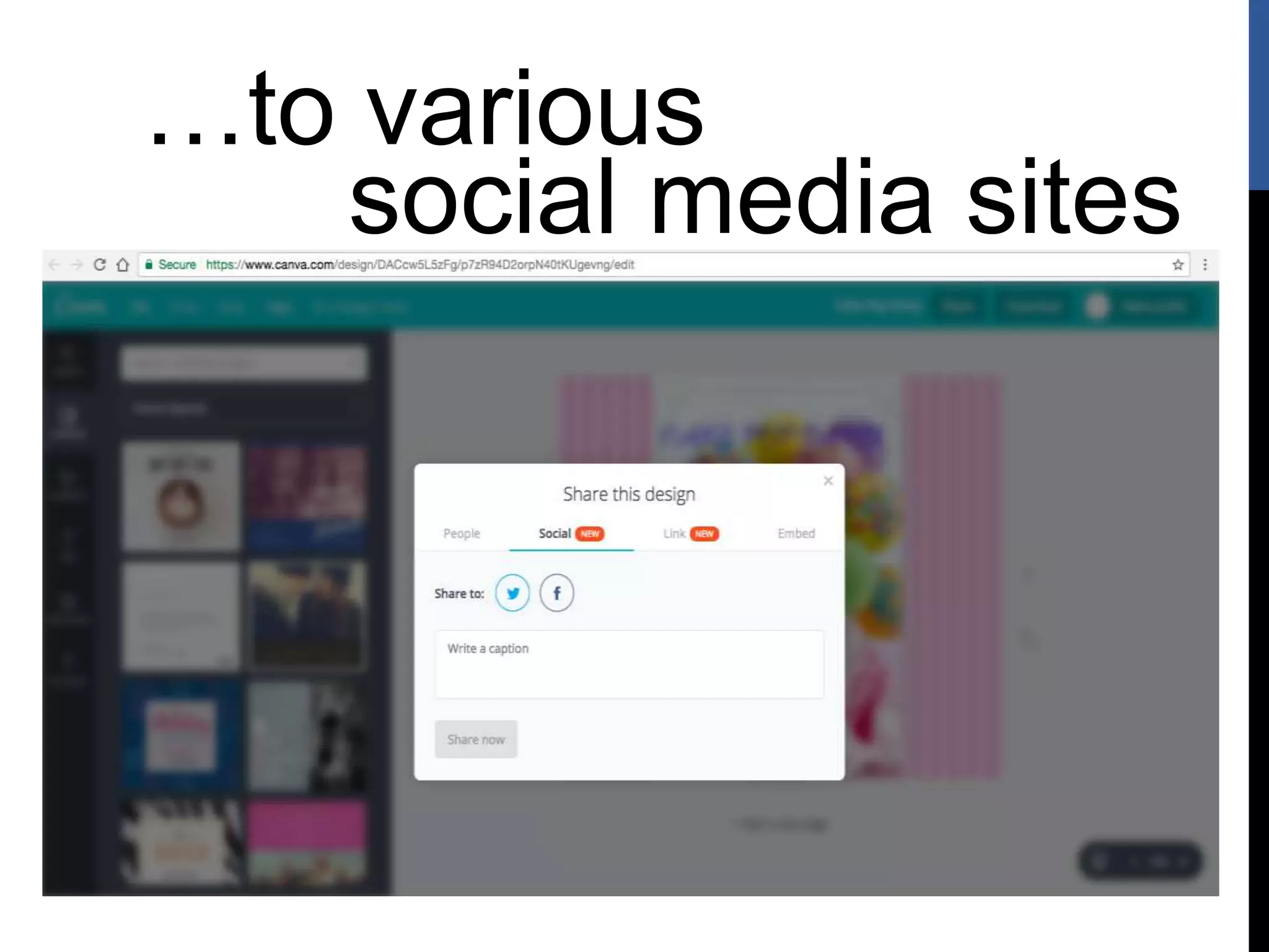 …to various
social media sites
 