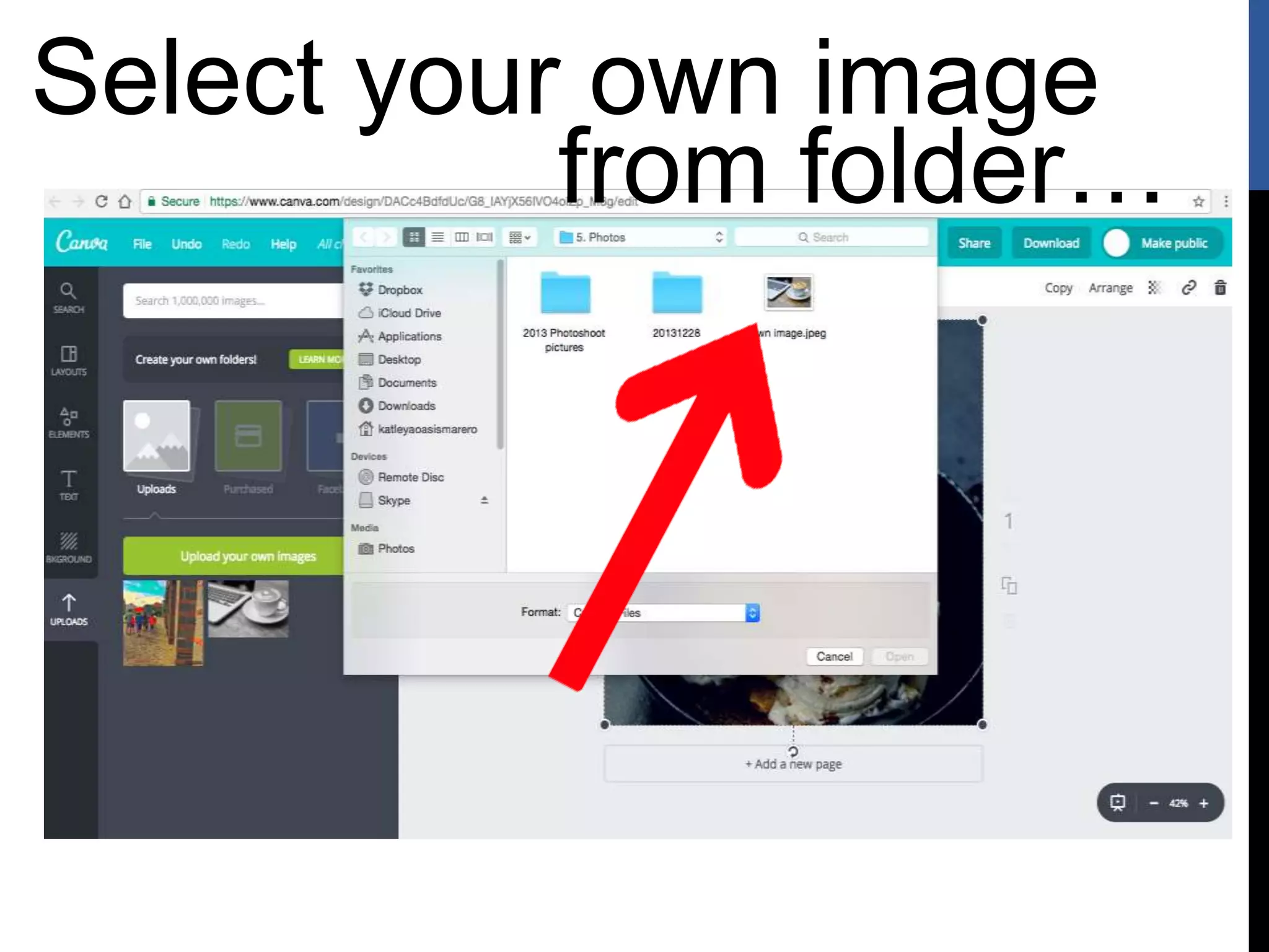Select your own image
from folder…
 