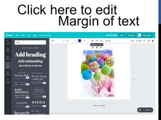 Click here to edit
Margin of text
 