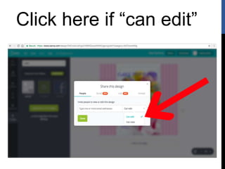 Click here if “can edit”
 