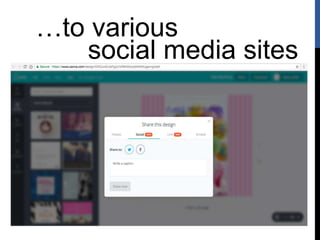 …to various
social media sites
 