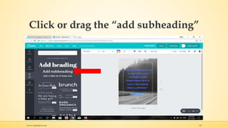 Click or drag the “add subheading”
www.rafaeldavis.net 74
 