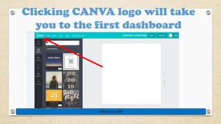Clicking CANVA logo will take
you to the first dashboard
© Rose Harvey 2017
 