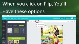 When you click on Flip, You’ll
Have these options
 