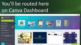 You’ll be routed here
on Canva Dashboard
 