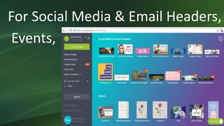 For Social Media & Email Headers,
Events,
 