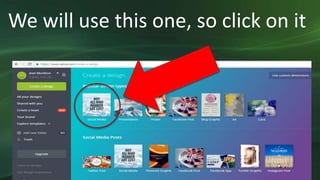 We will use this one, so click on it
 