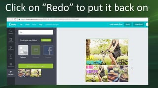 Click on “Redo” to put it back on
 