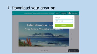 7. Download your creation
 