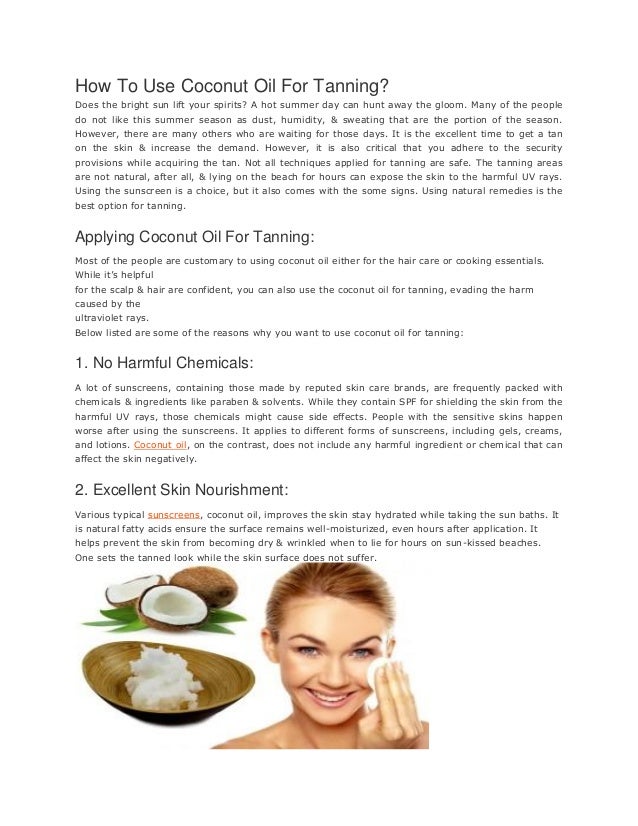 How to use coconut oil for tanning