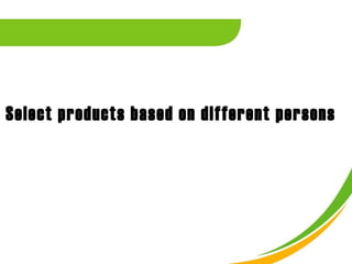 Select products based on different persons
 