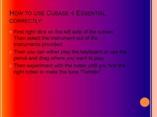 How To Use Cubase and understanding sound | PPTX