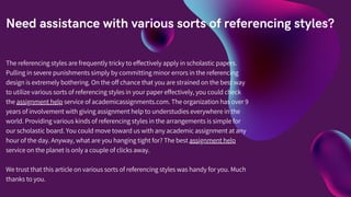 How to use different types of referencing styles | PPT
