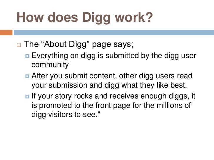 How to use digg