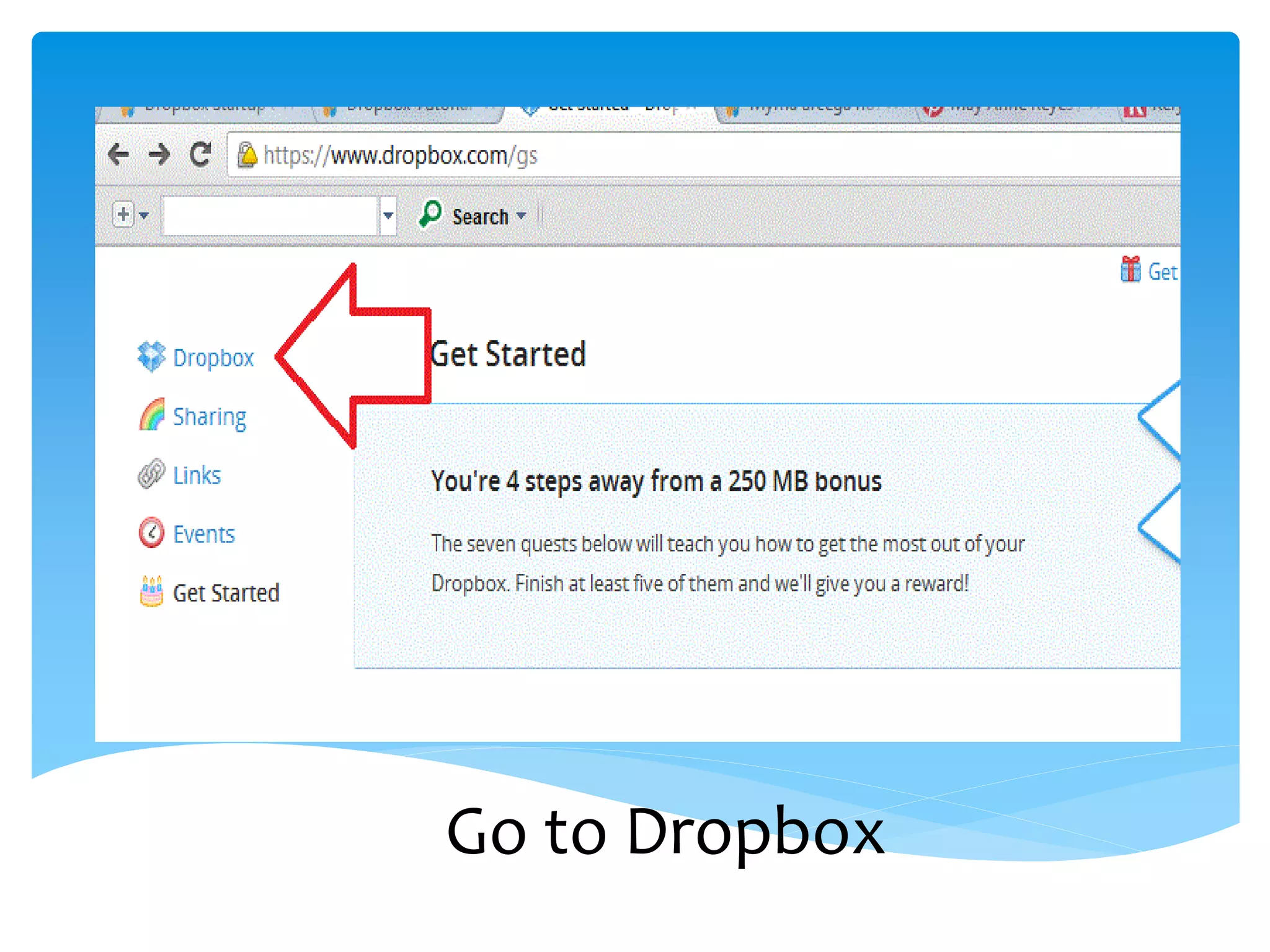 Go to Dropbox
 