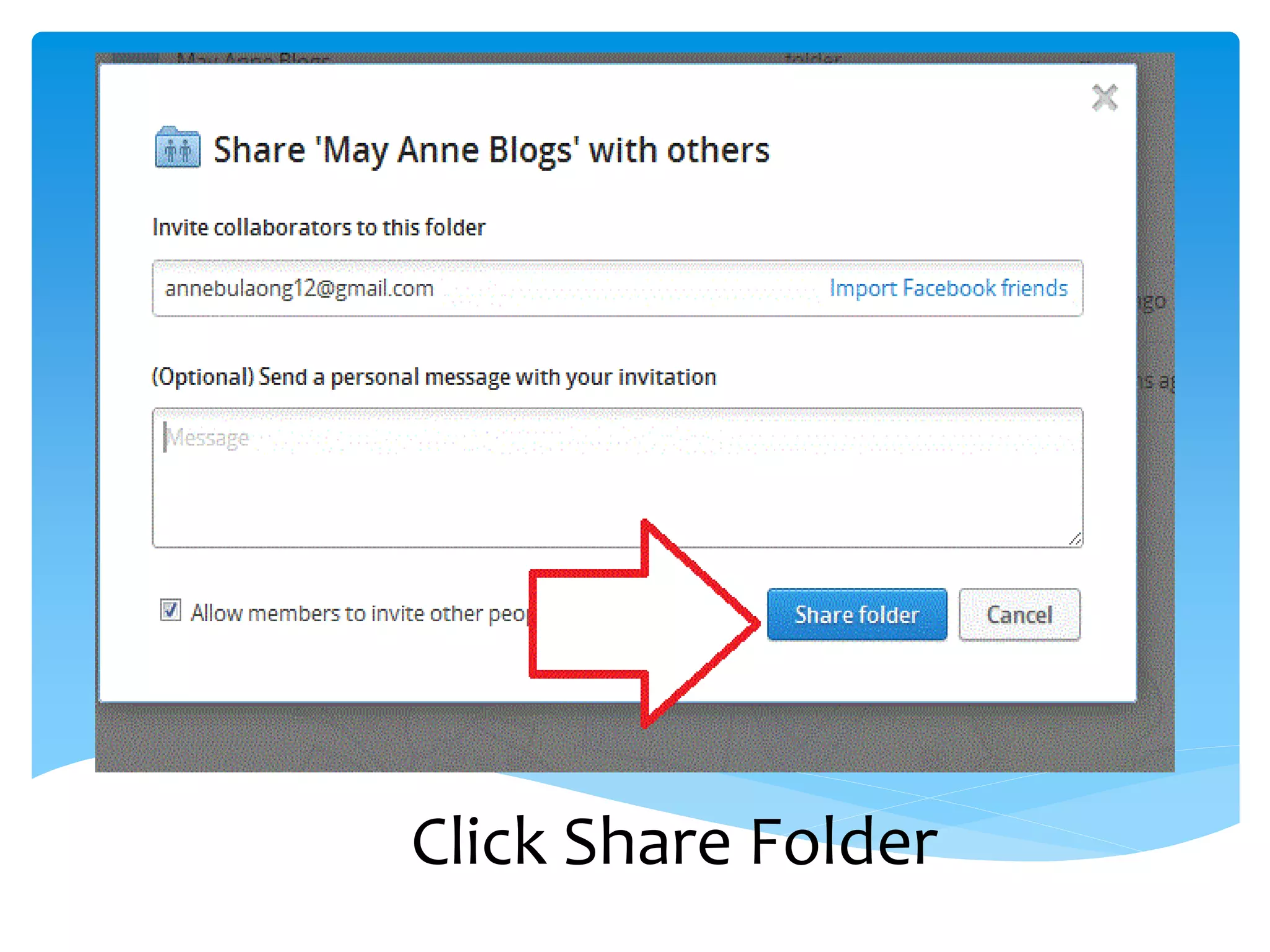 Click Share Folder
 